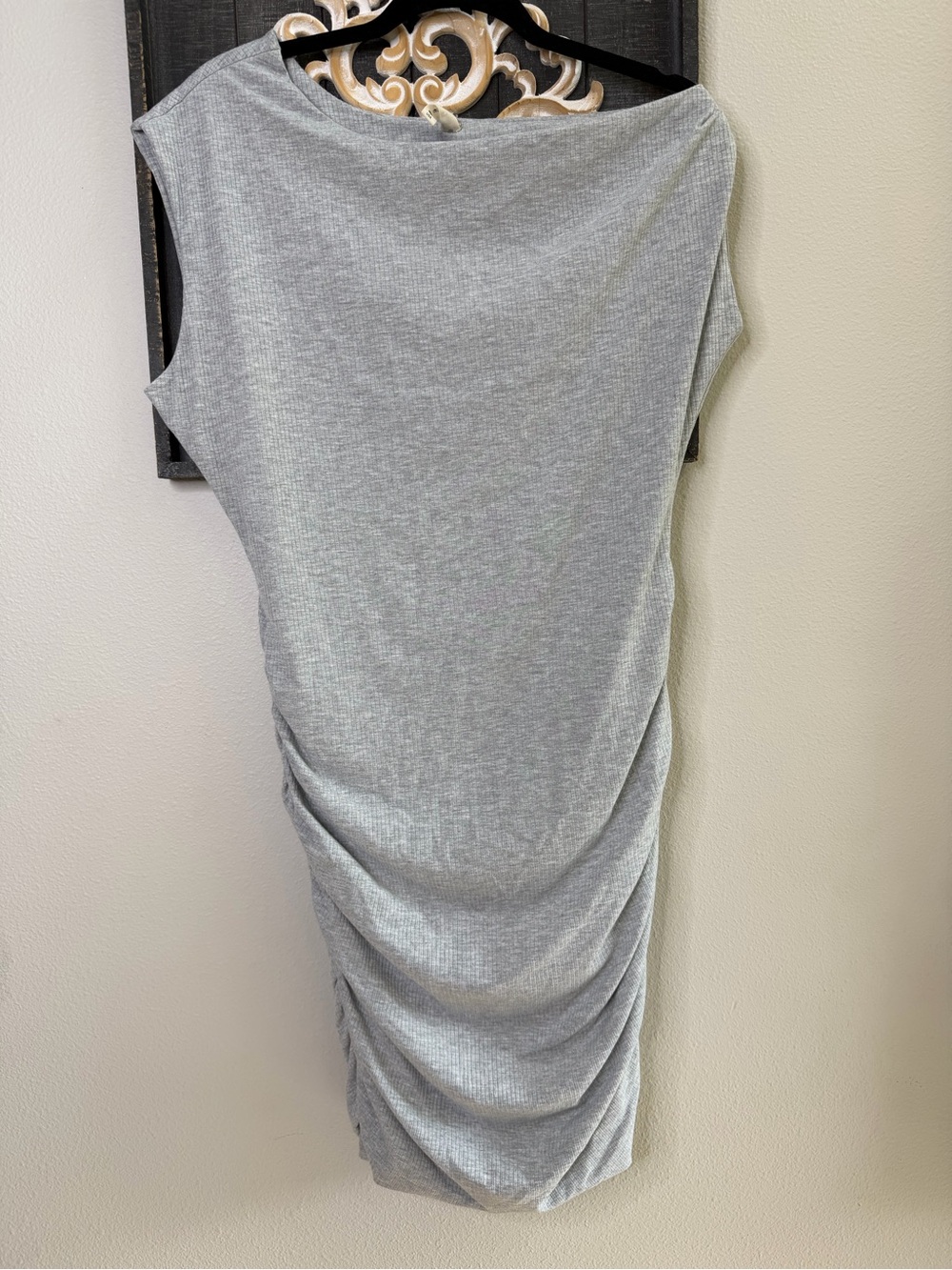 Tyche Ribbed Asymmetrical Sleeveless Knit Dress